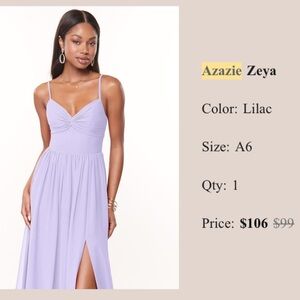 Azazie Zeya Lilac Bridesmaid Dress